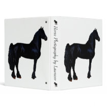 Horse silhouette in black and white binder