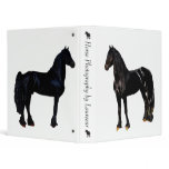 Horse silhouette in black and white binder