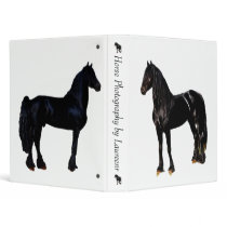Horse silhouette in black and white binder