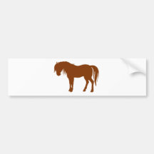 Horse Silhouette in Brown Bumper Sticker