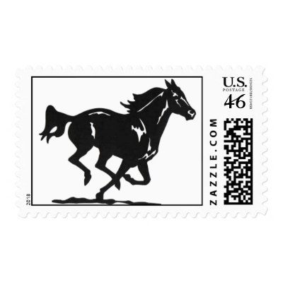 Horse Silhouette Postage by WakadyWak