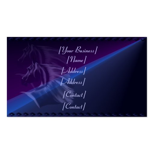 Horse Silhouette Shadowed Business Card (back side)