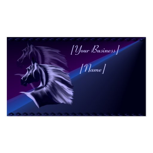 Horse Silhouette Shadowed Business Card (front side)