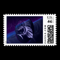 Horse Silhouette Shadowed Oval Postage stamps