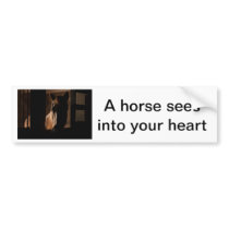 Horse Silhouetted in Barn Stall Bumper Stickers