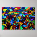 Horse Skull on an Orange Spike painting Posters