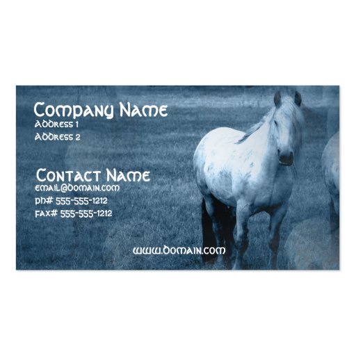 Horse Solitude Business Card (front side)