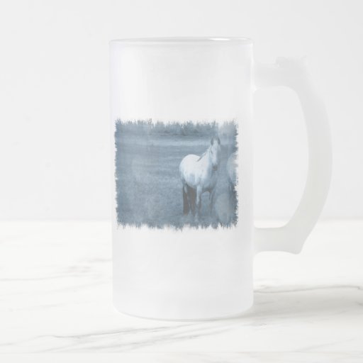 Horse Solitude Frosted Beer Mug