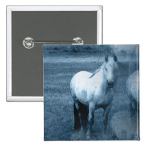 Horse Solitude Square Pin
