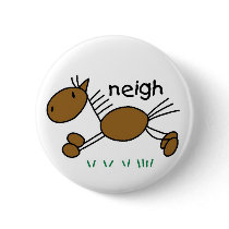 Horse Stick Figure Button