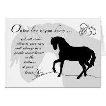Horse Sympathy Black Silhouette Greeting Card