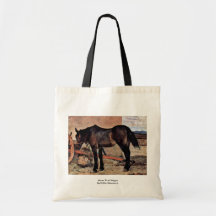 Horse To A Wagon By Fattori Giovanni Tote Bags