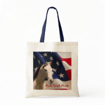 Horse Tote Bag American Flag