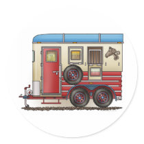 Horse Trailer Camper stickers by art1st Horse Trailer Camper stickers