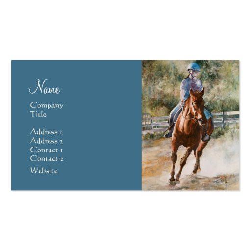 Horse Training Stables Horseback Riding Academy Business Cards (front side)
