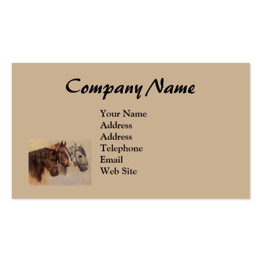 Horse Vintage Business Card (back side)