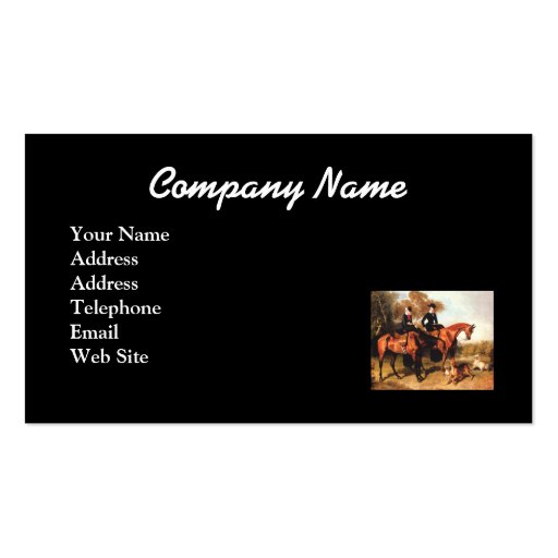 Horse Vintage Business Card (back side)