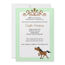 HORSE Western Cowgirl 5x7 Baby Shower Invitation