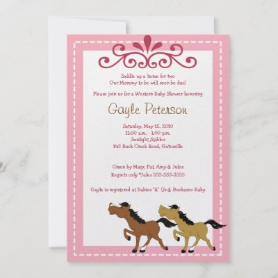 Western Themed Baby Shower Invitations on Horse Western Cowgirl 5x7 Baby Shower Invitation From Zazzle Com