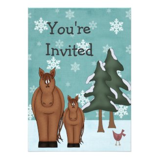 Horse Winter Baby Shower Invitation