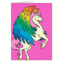Horse with the Rainbow Wings Greeting Card
