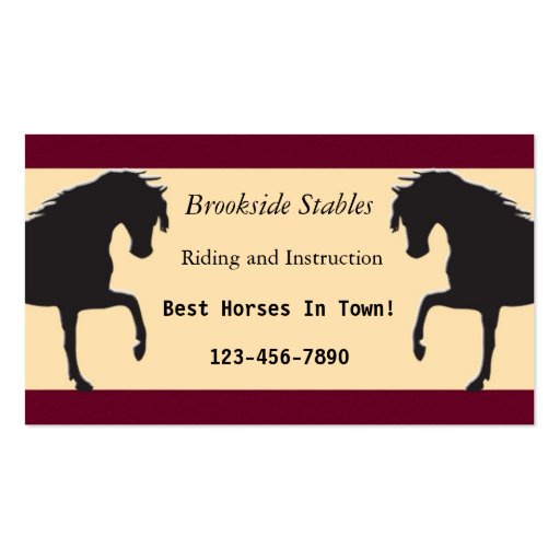 Horseback Riding Business Card (front side)