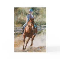 Horseback Riding Equestrian Teamwork Greeting Card