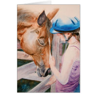HorseBack Riding Girl and her Horse Animal Lover Greeting Card