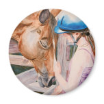 HorseBack Riding Girl and her Horse Animal Lover magnets