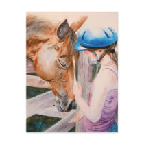 HorseBack Riding Girl & Horse Animal Lover Cards postcards by michelleys HorseBack Riding Girl & Horse Animal Lover Cards postcards