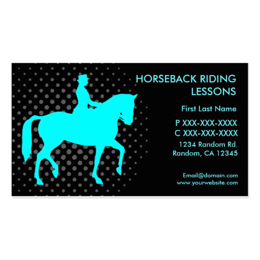 Horseback riding lessons custom business cards Zazzle