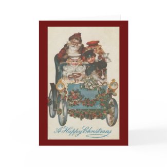 Horseless Carriage Christmas Card card