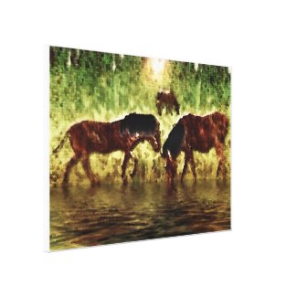 Horses1 Stretched Canvas Print