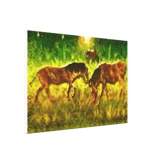 Horses2 Stretched Canvas Print