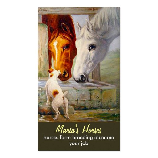 horses and dog business card (front side)