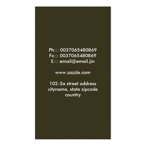 horses and dog business card (back side)