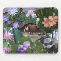 Horses and Flowers Collage Mousepad