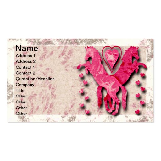Horses and Hearts Business Card Templates