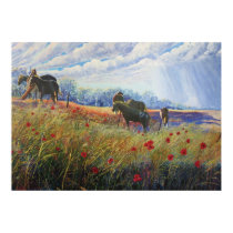 Horses and Poppys posters