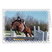 Horses and Show Jumping Greetng Card