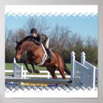 Horses and Show Jumping Poster Print