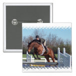 Horses and Show Jumping Square Pin