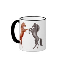 Horses at Play Ringer Mug