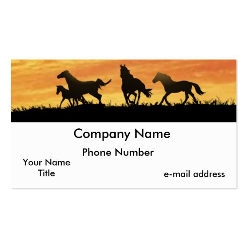 Horses Business Card (front side)