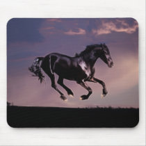 Horses Dance silhouette at sunset Mousepads
