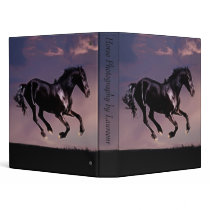 Horses Dance silhouette at sunset Vinyl Binder