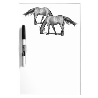 Horses Grazing: Charcoal Sketch: Art