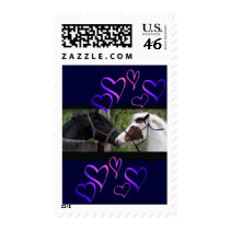Horses & Hearts Postage,blue postage