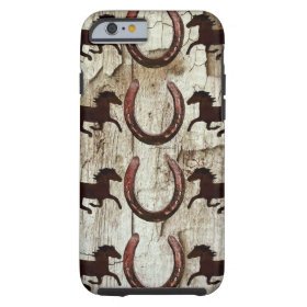 Horses Horseshoes on Barn Wood iPhone 6 Case