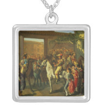 Horses in a Courtyard Personalized Necklace